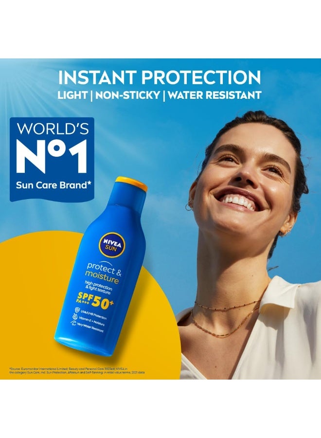 NIVEA Sun Protect and Moisture 75ml SPF 50 Advanced Sunscreen for Normal Instant Protection| PA+++ UVA - UVB Protection System| Vitamin E + Moisture| Very Water Resistant| For Unisex - Image 4